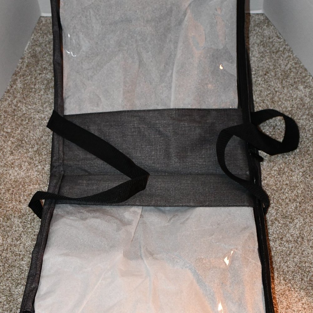 Thirty One Stroll & Roll Storage Tote in Charcoal Crosshatch